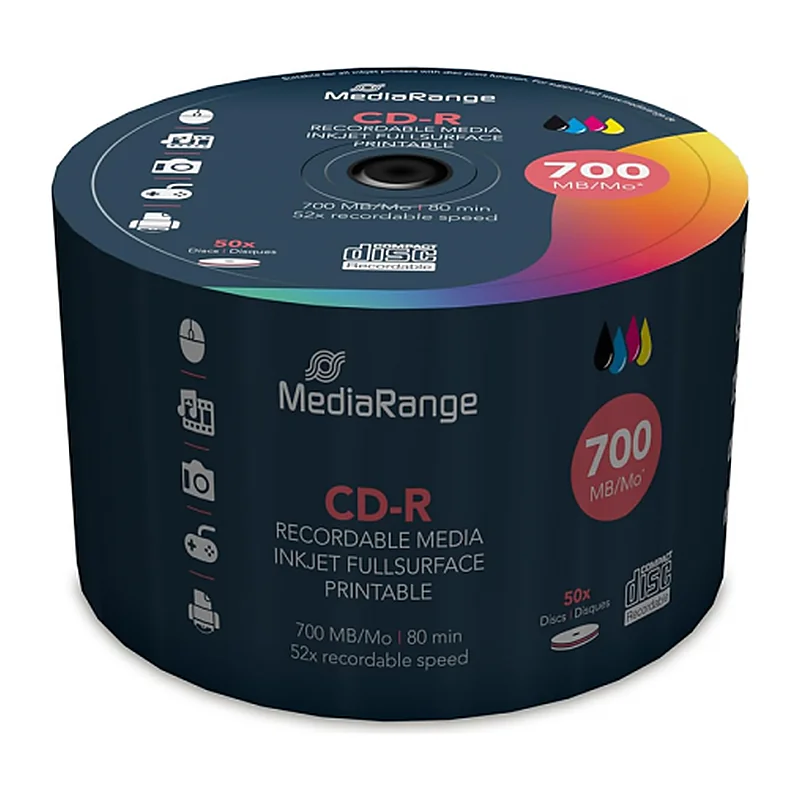 cd-r-mediarange-700mb-52x-printable-u-celofanu-50-kom CD-R Mediarange 700MB 52x printable u celofanu - 50 kom.