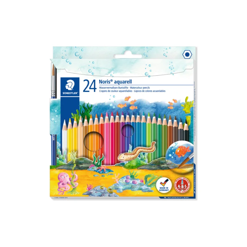 Drvene bojice Staedtler Noris aquarell – 24 boje sa četkicom
