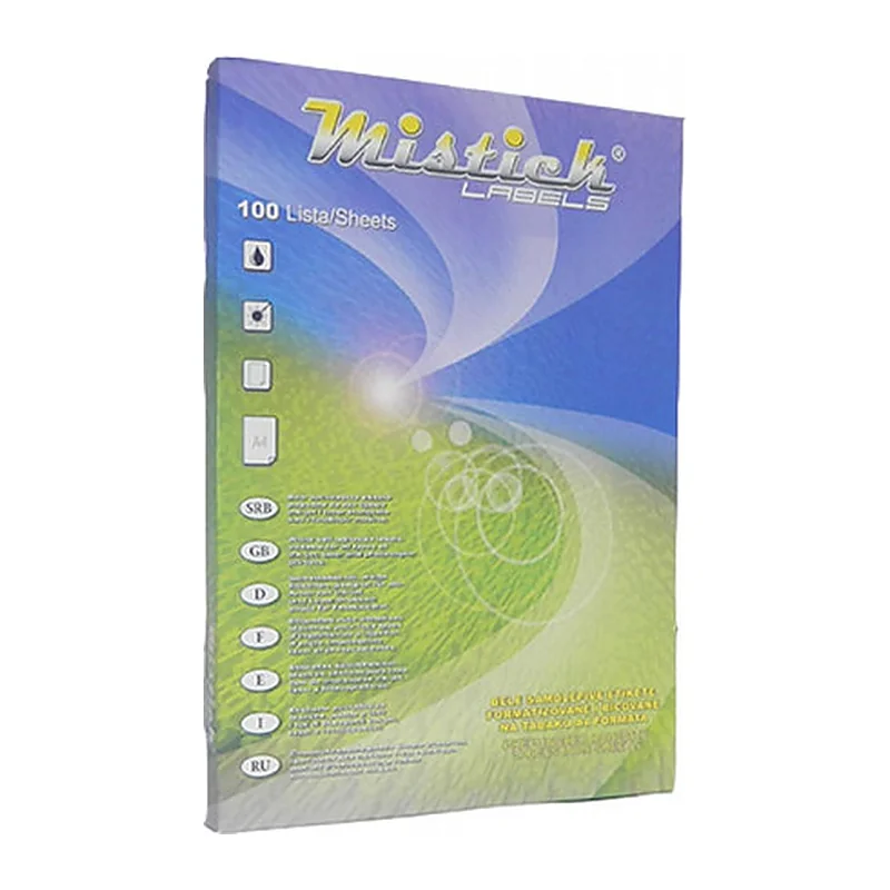 Nalepnice Mistick White A4/8 97x67,7mm