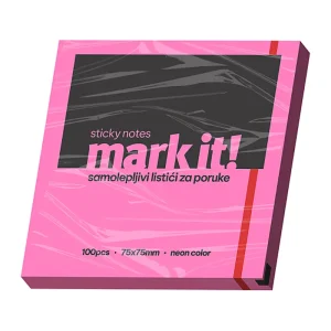 Samolepljivi listići Mark 75x75mm neon roze