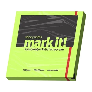 Samolepljivi listići Mark 75x75mm neon zeleni
