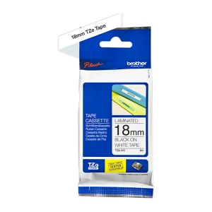 Traka TZe-241 crna na belo 18mm